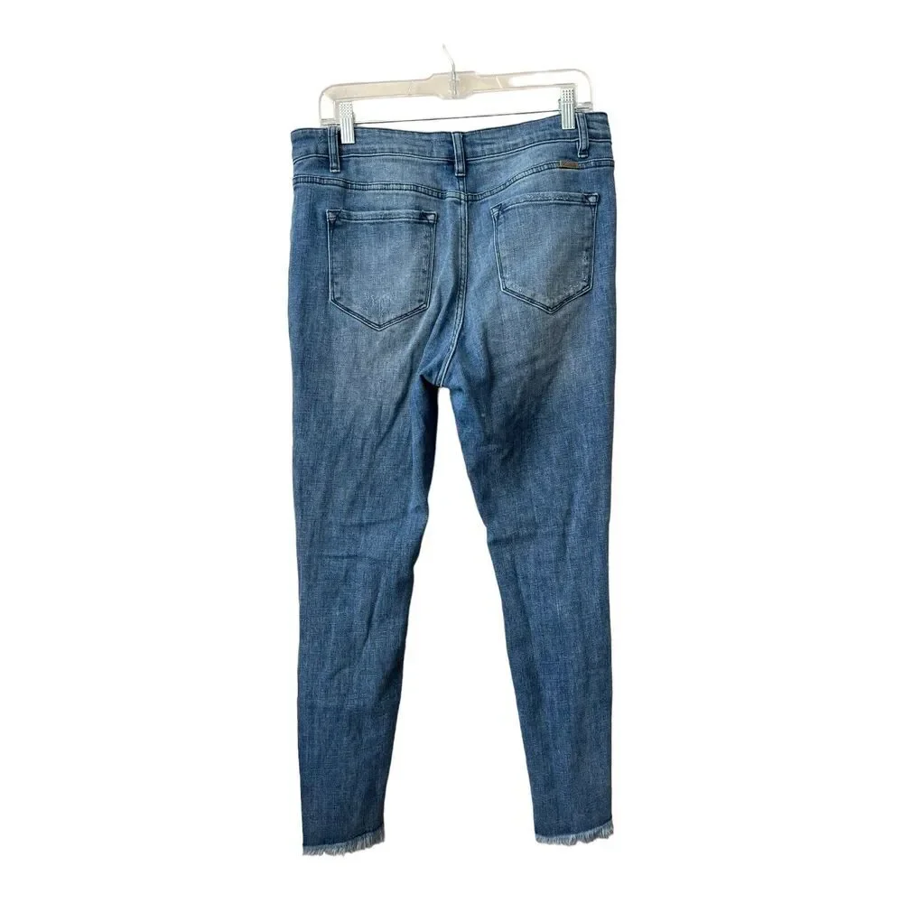KanCan Skinny Jeans Womens 30 Distressed Whiskered Mid Rise Stretch Denim - Picture 2 of 11